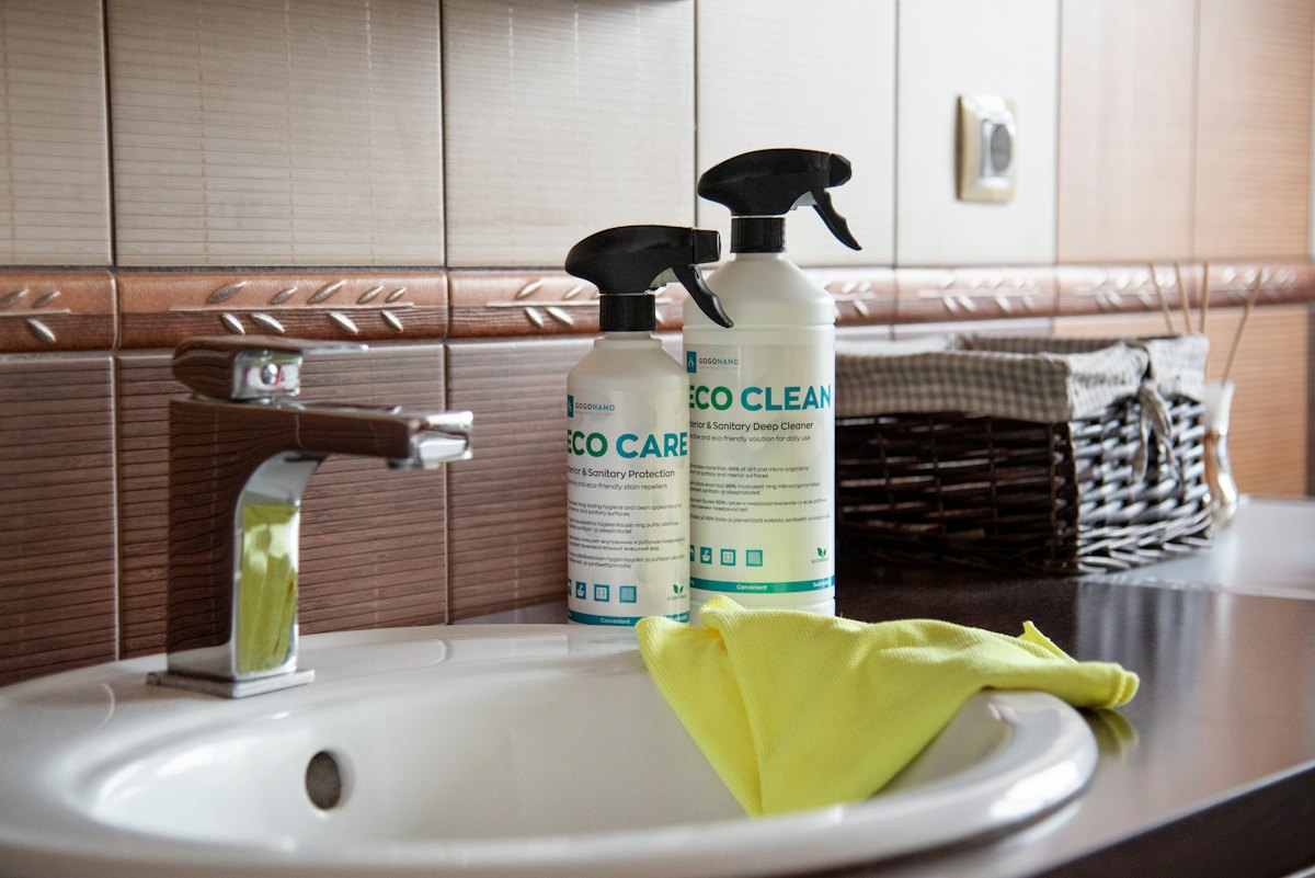 Bathroom vanity detail: deep cleaning in Frederick, MD
